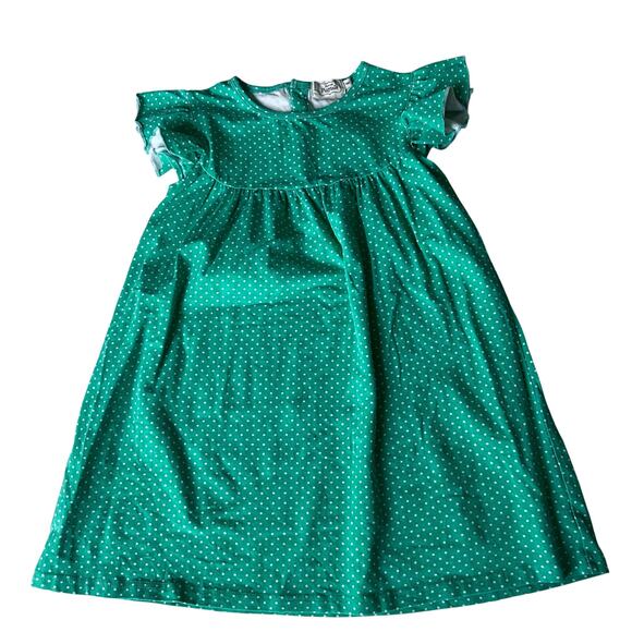 Pearls and Pigtails Green Polka Dot Dress Cap Sleeve size 8 - Picture 1 of 4
